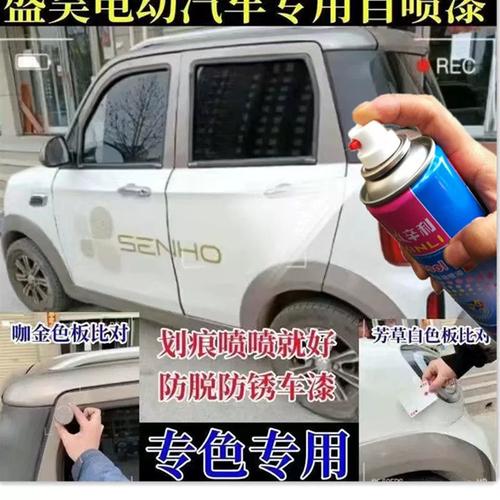 盛昊v6电动汽车自喷漆划痕修复补漆笔原厂配方金属漆芳草白色车漆